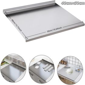 XXL cooked meat baking tray, double-sided cutting board, stainless steel rolling plate, breakfast tray, suitable for fruits, vegetables, meats (size: Z-Shape 40cm×50cm)